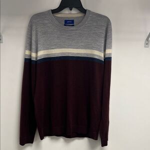 Apt. 9 Men's Crewneck Sweater in Burgundy, Gray, and Cream